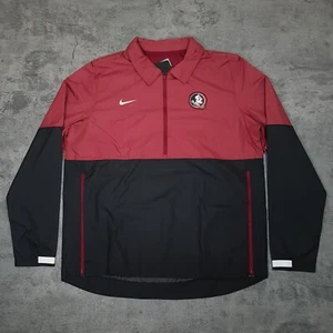 NIKE On Field FSU Seminoles Coaches Sideline Pullover Jacket Mens Size XL Maroon - Picture 1 of 8