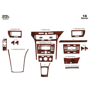 Opel Astra H 2013 18Pcs Fit Interior Dash Trim Cover Kit Wood - Picture 1 of 14