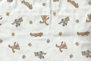 Teddy bear Painting Red Rhinos Cotton Knit Fabric 62" x 2 yds - Picture 1 of 5