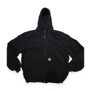 Carhartt Mens 0J0131-M Firm Duck Thermal-Lined Active Loose Fit Jacket Black New - Picture 1 of 8