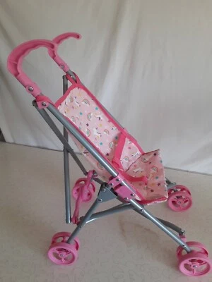 Cochecito Paraguas para Muñecas Unicornio Rosa Foto 1 de 4