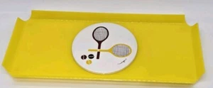 MORGAN DESIGNS Acrylic Tray Yellow Tennis Tile Curled Edge - Picture 1 of 7