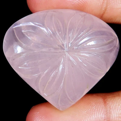 108,25 CT 39x33x11 mm 100 % natural ROSA CUARZO tallado piedra preciosa en forma de corazón AL37 Foto 1 de 3