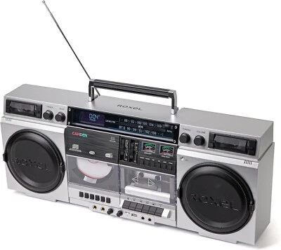Roxel Camden Retro Cassette CD Player Boombox with DAB/FM Radio, Portable - Image 1 of 4