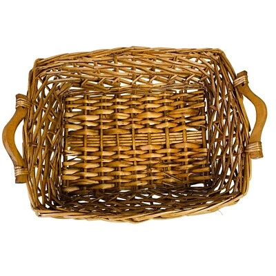 Grapevine Wicker Flower Market Basket Decorative MCM Wooden Handles Farmhouse - Image 1 of 4