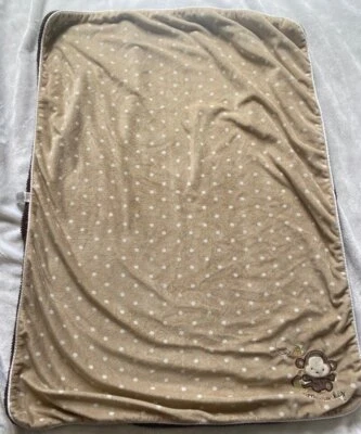 Manta bebé Sherpa lunares marrón pequeño mono de solo un año Carter's Foto 1 de 4