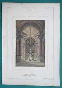 Cappella BOLOGNA in Basilica Interno San Domenico - 1860 Stampa litografica a COLORE - Foto 1 di 1