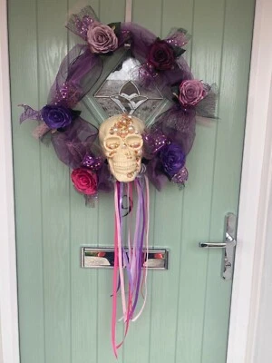 day of the dead, candy skull, halloween wreath — 第 1/4 张图片