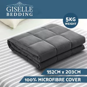 Weighted Blanket 5KG Heavy Gravity Blankets Microfibre Calming Grey Queen New - Picture 1 of 6