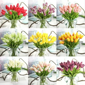 Artificial Fake Flowers Silk Rose Peony Bunch Wedding Party Garden Home Decor - Picture 1 of 19