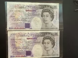 England Twenty Pounds Banknote 1993 Circulated as pictured Queen Elizabeth II - Picture 1 of 2
