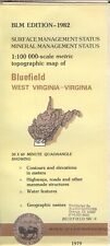 USGS BLM edition topographic map West virginia BLUEFIELD 1982 mineral 