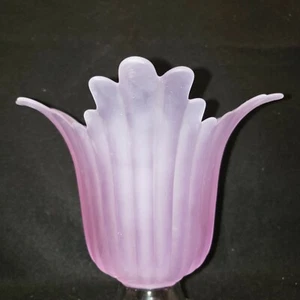 Studio Nova Vase Handmade In Portugal Frosted Tulip Glass Lovely Lavender Satin - Picture 1 of 10