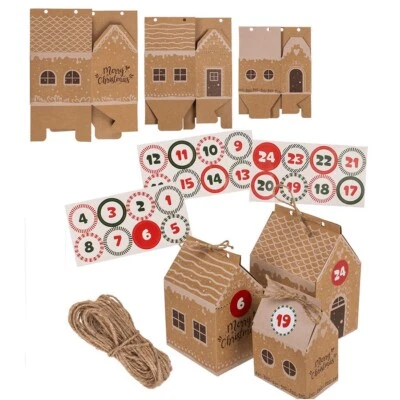 OUT OF THE BLUE Calendario dell'avvento fai da te da riempire con 24 casette in cartone calendario dell'avvento fai da te