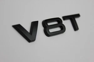 Audi V8T Fender Insignia Negro Mate Emblema A1 A3 A4 A5 A7 Q3 Q5 Q7 S4 S6 S7 S8 SQ5 - Imagen 1 de 3