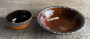 Cereal Soup & Fruit Bowl Set Brown/Bronze Port 7 Collection Rustic Cottagecore - Picture 1 of 10