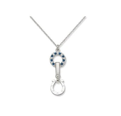 Indianapolis Colts Horseshoe Blue Crystal Women's Fashion Pendant Necklace   - Image 1 of 2