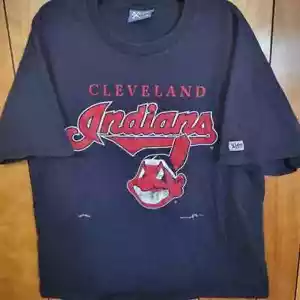 Vintage Cleveland Indians Guardians 90s Logo T-Shirt AN46128 - Picture 1 of 2