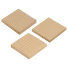 3 Pack 3"x3" Blank Lined Grid Sticky Notes Memo Pads 80 Sheets/Pad, Brown
