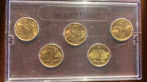 1999 US State Quarter Collection "24 KT Gold Plated" Set of 5 DENVER MINT - Picture 1 of 2