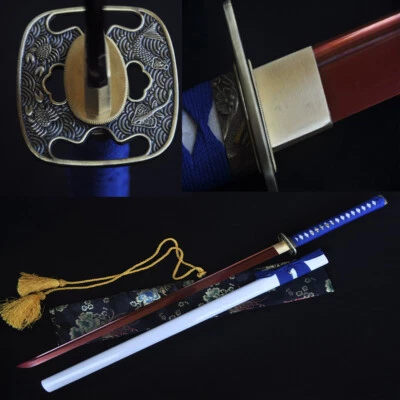 9260 Spring Acero Hoja Roja Ninja Japonés Samurai Espada Recta Katana Foto 1 de 4