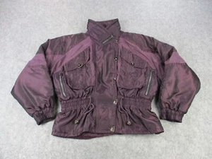 VINTAGE Downhill Racer Jacket Womens Medium Purple Dupont Moto Snow Ski Coat VTG - Picture 1 of 13