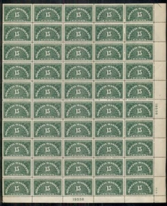 US #QE2 15¢ Special Handling, Complete sheet of 50, some w/superb centering, VF - Picture 1 of 1