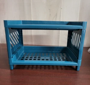 Small Double Layer Storage Rack Teal Pantry Sink Kitchen Counter 8 x 7 x 6" MORE - Picture 1 of 3