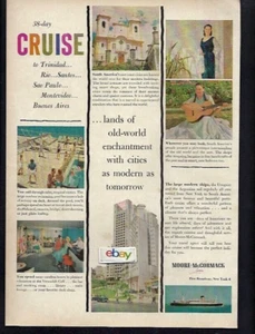 MOORE MCCORMACK LINES CRUISE SS BRASIL 1948 HOLIDAY TRINIDAD 38 DAY AD - Bild 1 von 1
