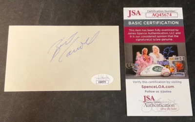 Billy Carroll Signed Index Card JSA Cert. w/COA Centre NHL Edmonton Oilers NICE! - Image 1 of 4