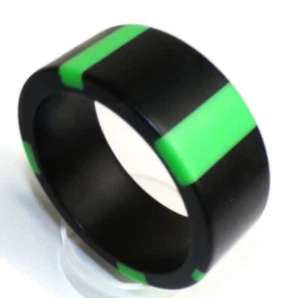 Sobral Luz PR34 Matte Black & Neon Green Artist Made Bangle Bracelet - Picture 1 of 5