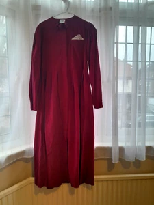 Vintage LAURA ASHLEY praire red corduroy dress. Vintage UK 12 RARE - Picture 1 of 3