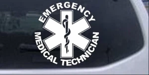 Emergency Medical Technician Car Truck Window Decal Sticker White 4X4 - Picture 1 of 1