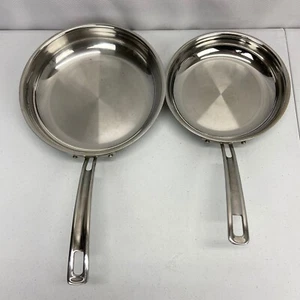 2 Cuisinart Skillet Frying Pans Stainless Induction Ready 10" MCP22-24N & 8" 20N - Picture 1 of 8