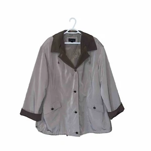 Braetan Woman Men Crossdress Sissy Boy Size 3X Tan Rain Jacket W/Button W/Hood - Picture 1 of 7