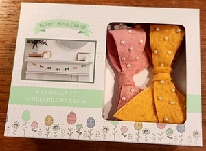 NIB COLLECTIVE CREATIONS BUNNY BOULEVARD FELT WOOL BOW SPRING/EASTER GARLAND 6' - Picture 1 of 2