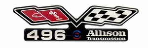Chevy 496 Allison (FLAGS) EMBLEM Super Sized BLACK/SATIN - Bild 1 von 1