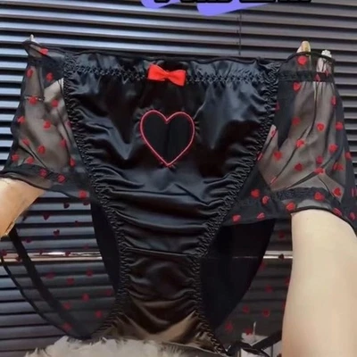 Sissy Mens Oversize Lady Panties Briefs Faux Satin Transparent Underpants Sexy - Image 1 of 4