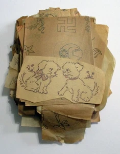 Vtg. Embroidery Patterns Iron On Transfers Huge Lot Baby Florals1930 1940 - Picture 1 of 4