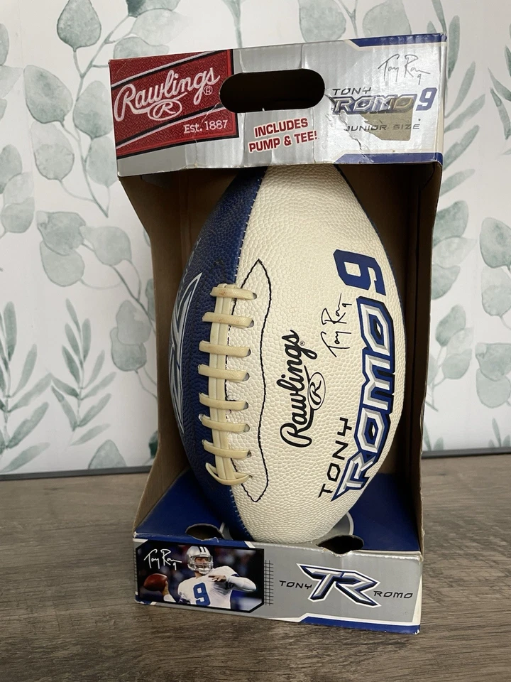 Tony Romo Dallas CowboysJunior Size Football, Damaged Box And Missing Inflator - Image 1 of 4