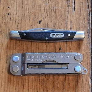LEATHERMAN MICRA MINI SCISSORS MULTI TOOL KNIFE 64010101K & BUCK KNIVES 373 - Picture 1 of 10