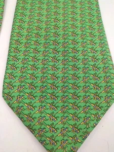 Robert Talbott Tie Green Grasshopper Silk Necktie Made In USA 60" X 4" - Picture 1 of 11