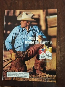 Pubblicità rivista a colori Marlboro sigarette vintage pagina intera belle immagini marchio - Foto 1 di 3