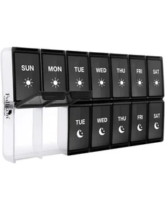 XL Weekly Pill Organizer 2 Times a Day, Extra Large Daily Pill Cases Oversize... - Picture 1 of 7