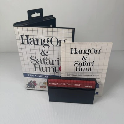 Hang On & Safari Hunt Combo Cartridge Sega Master System Video Game Complete CIB - Image 1 of 3