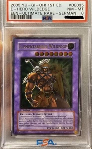 Yugioh Elementar-Held Wildedge 1st Edition Ultimate Rare PSA 8 - Bild 1 von 2