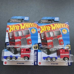 Hot Wheels - Optiumus Prime - #104 - HW Screen Time - Lot X2 G Case Transformers - Picture 1 of 7