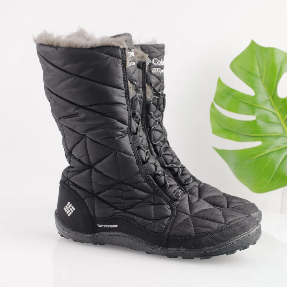 Columbia Womens Minx Mid Boot Size 10 Black Waterproof Lace Up Quilted Snow Fury - Image 1 of 4