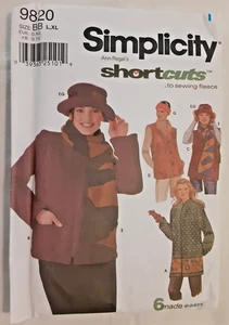 Simplicity Pattern 9820 Misses' Giacca Gilet Sciarpa e Cappello Cucito Progetto Artigianale (H) - Foto 1 di 2