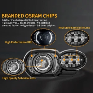Motorcycle Led Headlight Front High Low DRL Lamp White Lighting IP65 E24 - Picture 1 of 12